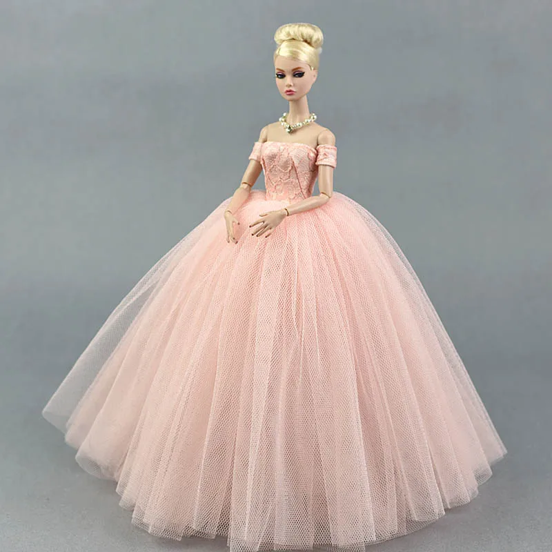 Rožinis Mados Vestuvių Suknelė Barbie Lėlė Princesė Vakare Šalies Drabužius Nešioja Ilgas Sukneles Lėlės Drabužius Barbie Lėlių namelis Nuotrauka 3