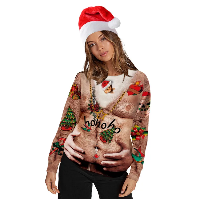 Unisex Bjaurusis Kalėdų Džemperis Vyrams, Moterims, 3D Juokinga Spausdinti Puloveris Hoodies Palaidinės 2020 M. Rudens Žiemos Megztiniai Džemperiai Viršūnės Nuotrauka 3