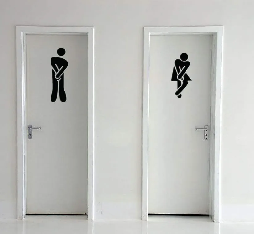 3D Veidrodis Lipdukas Mados WC Tualeto Durų Įėjimo Ženklas, Vyrams, Moterims, Vonios kambarys 