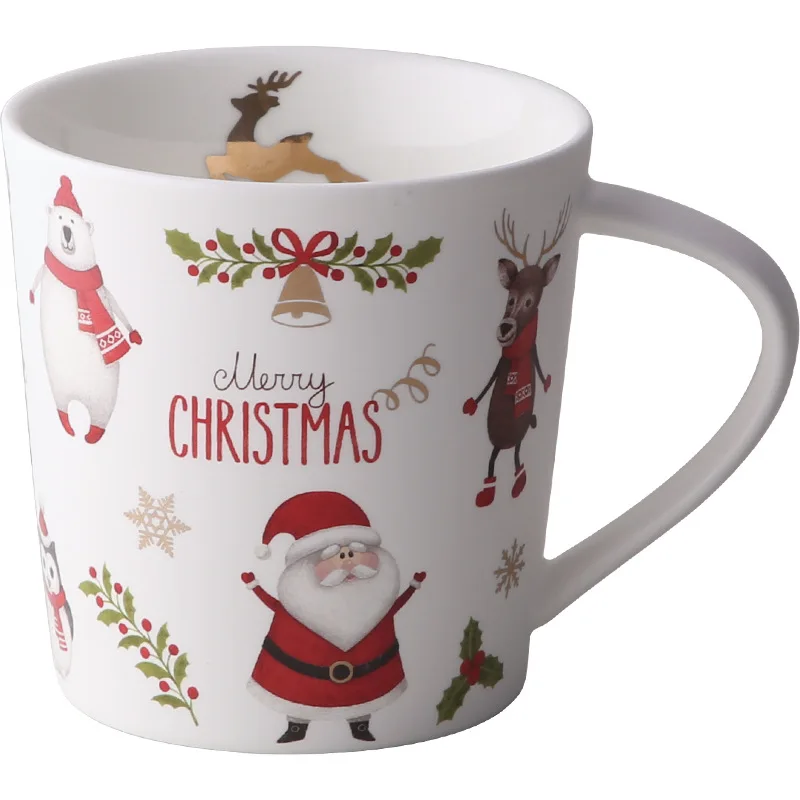 500ML Kalėdų keramikinis Puodelis kūrybos Kavos Puodeliai pora Puodelis kavos puodelio gerti taurės didelės talpos arbatos puodelio pieno Kalėdų dovana Nuotrauka 4