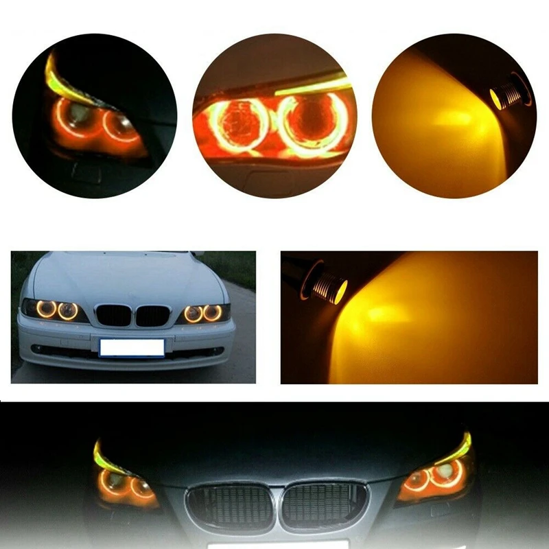 8000K Gintaro LED Angel Eye Žymeklis Halo Lemputes, Lempos -BMW E39 E53 E60 E63 E64 E66 E87 5 6 7 X3 X5 [Pakuotėje 2 Vnt] Nuotrauka 4