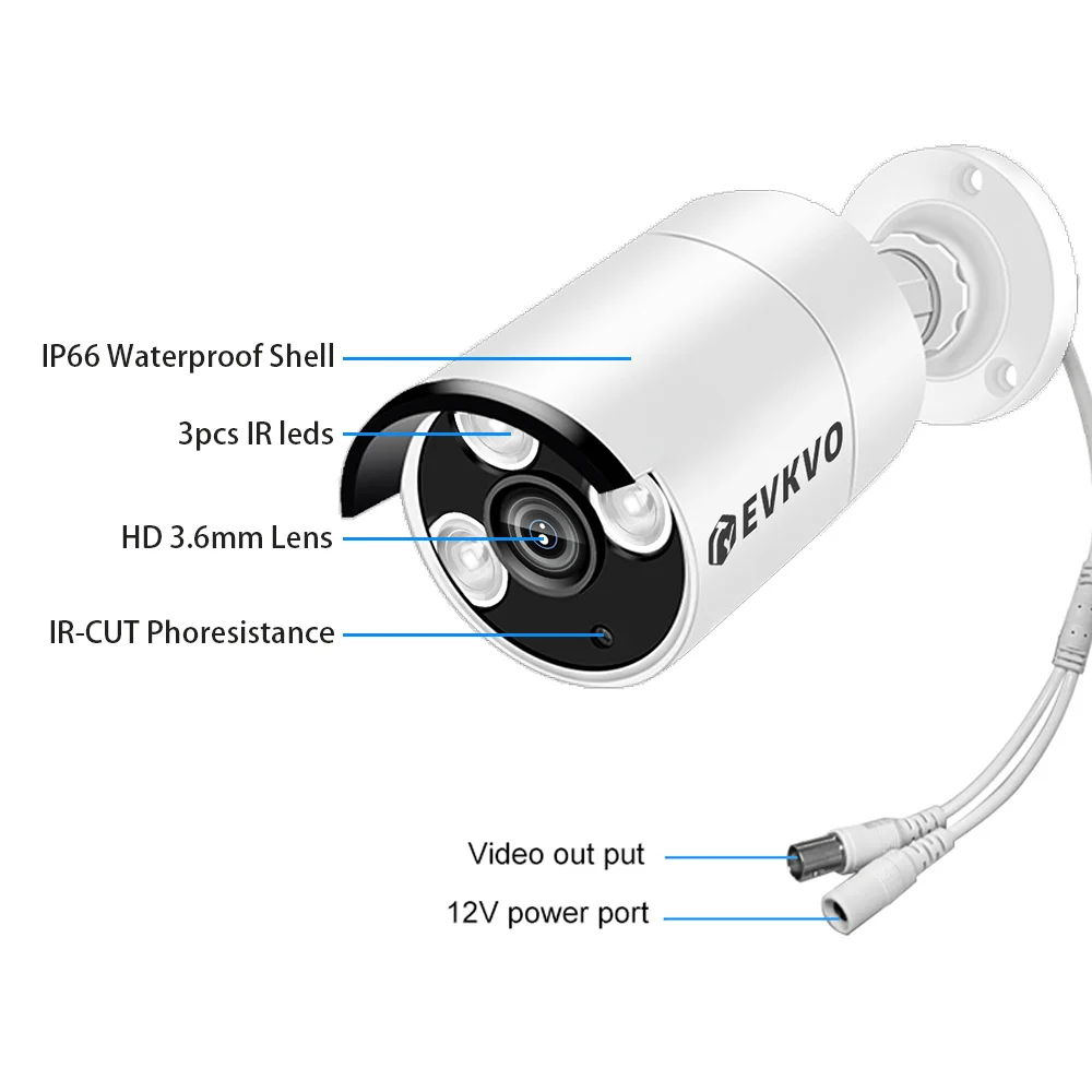 8CH VAIZDO stebėjimo Sistemos Komplektas 1080P HAINAUT Fotoaparato Rinkinys 4 in 1 Diktofonas, Vaizdo Stebėjimo Sistema, Lauko Apsaugos DVR Camera Kit Pašto Signalizacijos Nuotrauka 4