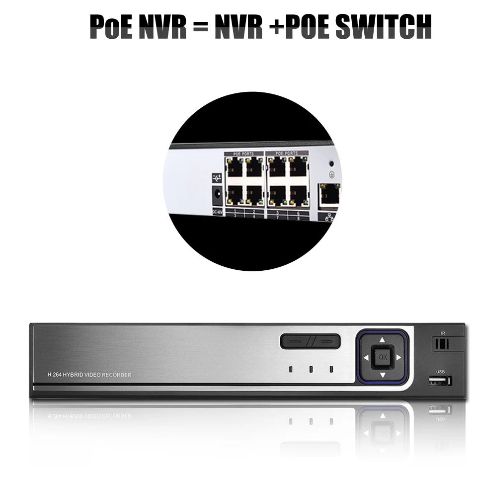 BESDER H. 264 VAIZDO NVR 48V PoE 8CH 1080P / 4CH 1080P VAIZDO Stebėjimo Vaizdo įrašymo IEE802.3af PoE P2P Motion Detect NVR Nuotrauka 4