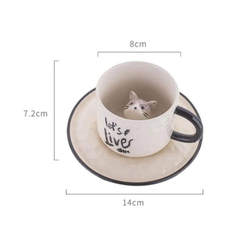 Cute Kačių Kinijos Porceliano Puodeliai, Kavos puodeliai Mielas Puodeliai Didelės Talpos 500ML Drinkware Gimtadienio Dovana Kambario Apdaila Nuotrauka 4
