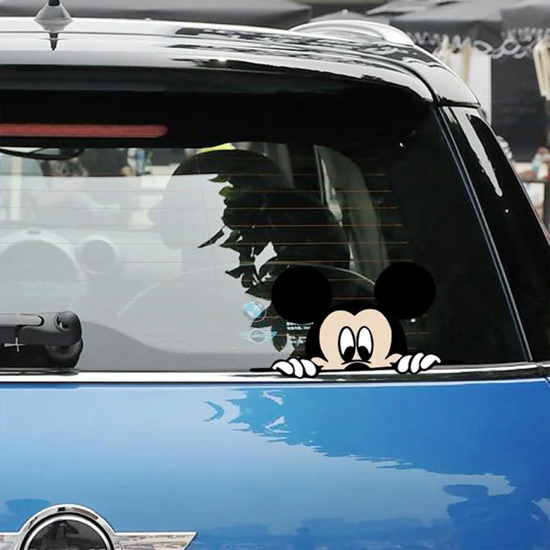Disney Mickey Mouse Lipdukas Animacinių Filmų Minnie Automobilių Lipdukas Mielas Automobilio Galinio Vaizdo Veidrodėlis Lipdukas Bagažo Šaldytuvas Lango Dekoracijos Nuotrauka 4