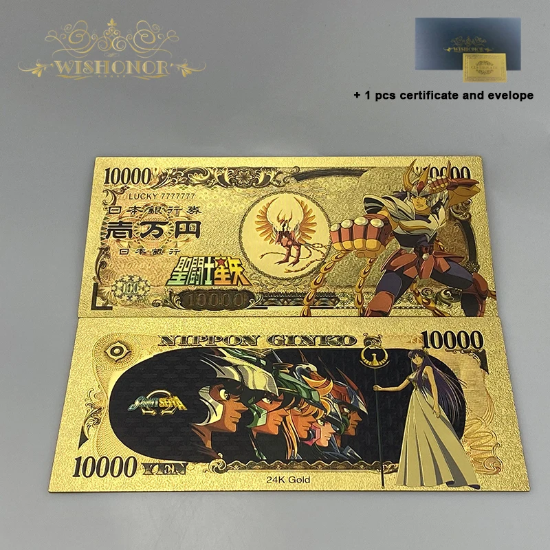 Naujas 5 Dizaino Japonijos Anime Korteles Saint Seiya Banknotų Animacinių filmų Plastikinės Kortelės 24K Auksu Surinkimo Nuotrauka 4