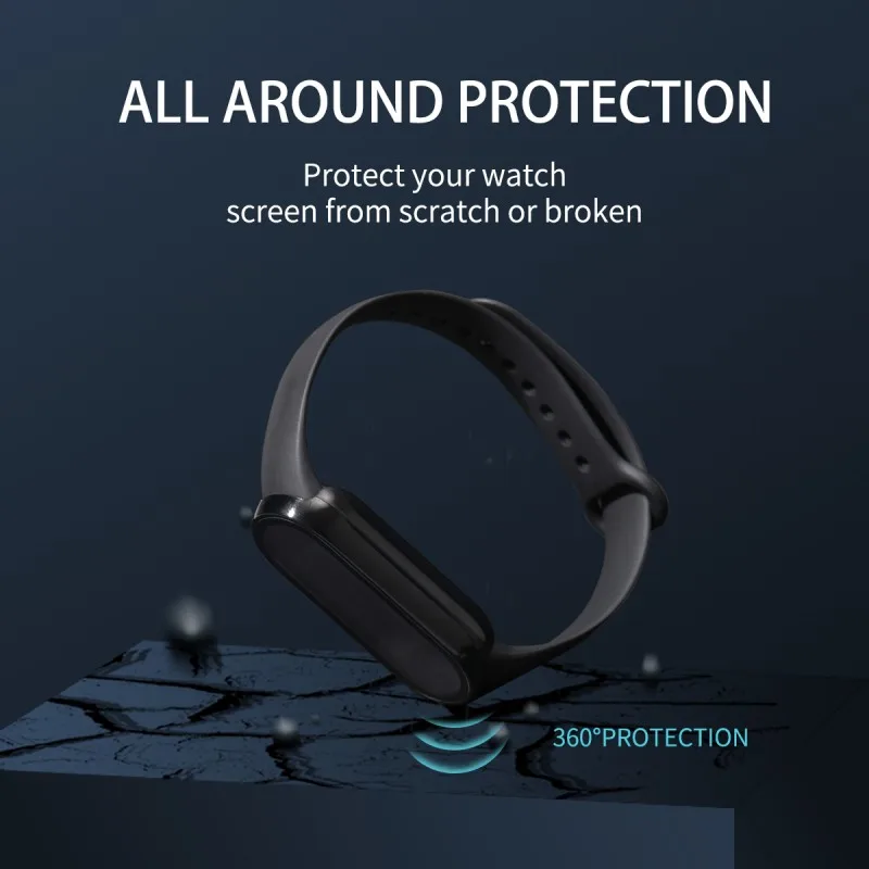 Screen Protector Atveju+3D Apsauginė Plėvelė Xiaomi Mi Juosta 7 6 5 4 3NFC PC Pilnas draudimas atsparus smūgiams Rėmo Atveju, Smart Žiūrėti Mi7 Nuotrauka 4