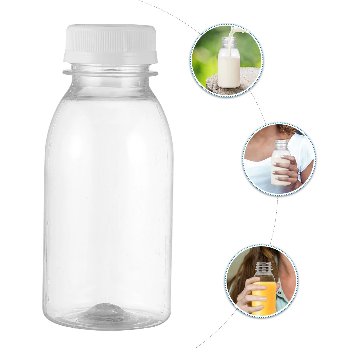 10vnt Skaidraus Plastiko Pieno Saugojimo Butelių Gėrimų Gėrimo Butelį Pieno Gėrimų Gerti Sultis, Bakas Tuščias Saugojimo Butelių Nuotrauka 5