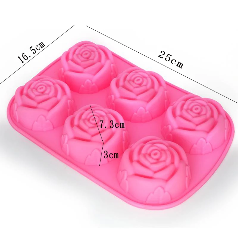 1pcs 6-rožių Žiedų Minkštas Silikono Formos Tortas Šokolado Formos Muilo 3D Torto Formos Saldainiai Dekoravimo Priemonės Pyragas Visos Nuotrauka 5