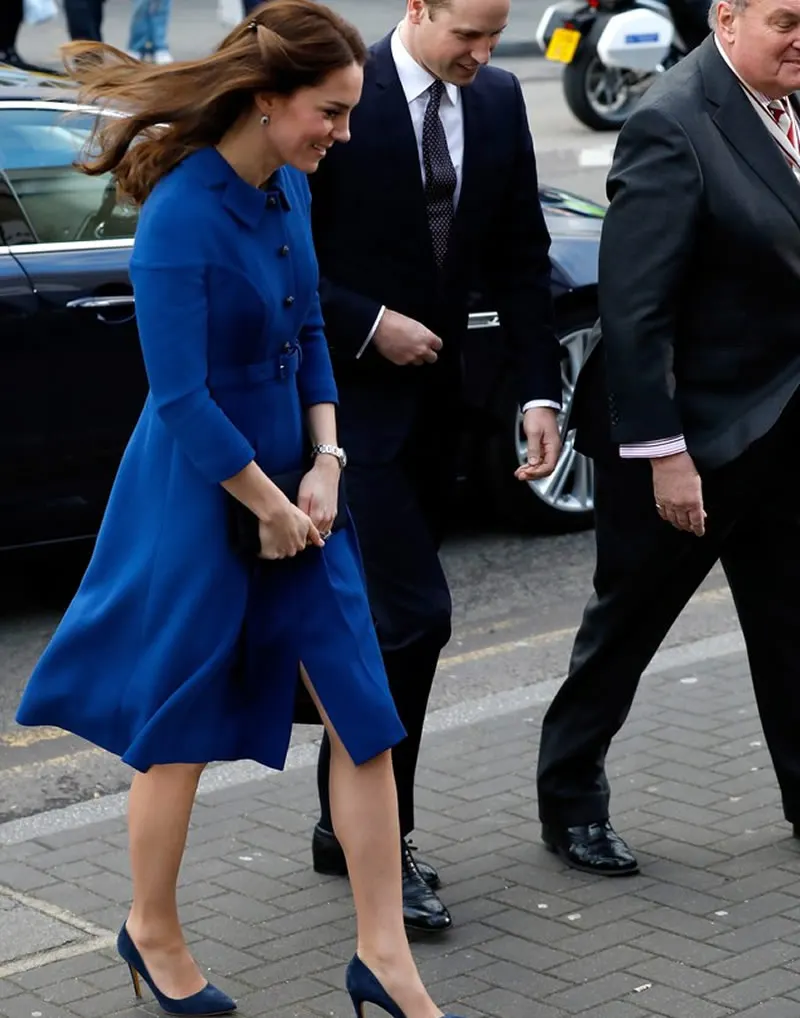 2019 m. Pavasarį Naują Kate Middleton Princesė Kailis Mados-Line mėlyna OLIS Kailis Nuotrauka 5