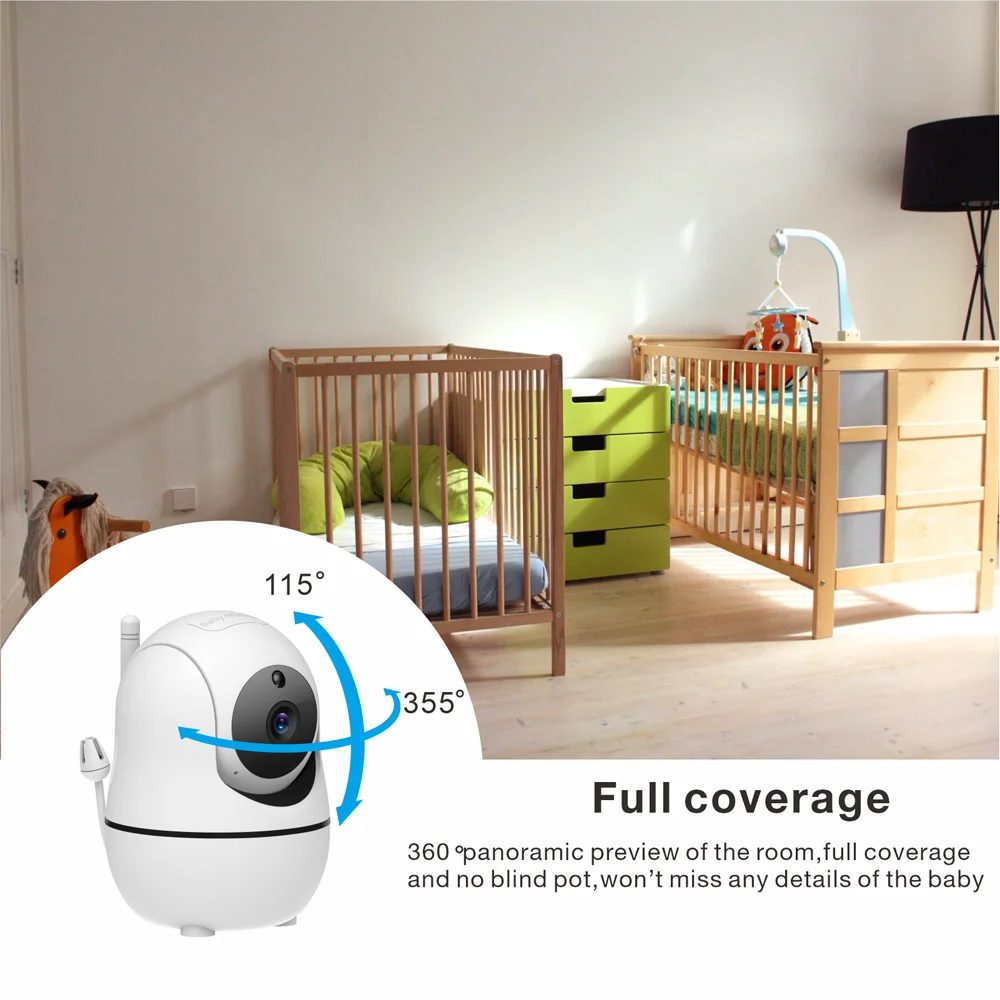 Hebeiros 360 7Inch Video Baby Monitor 4X Zoom PTZ Šėrimo Priminimas Temperatūros Jutiklis Kalbėti Atgal Baterija Saugumo Auklės Kamerą Nuotrauka 5