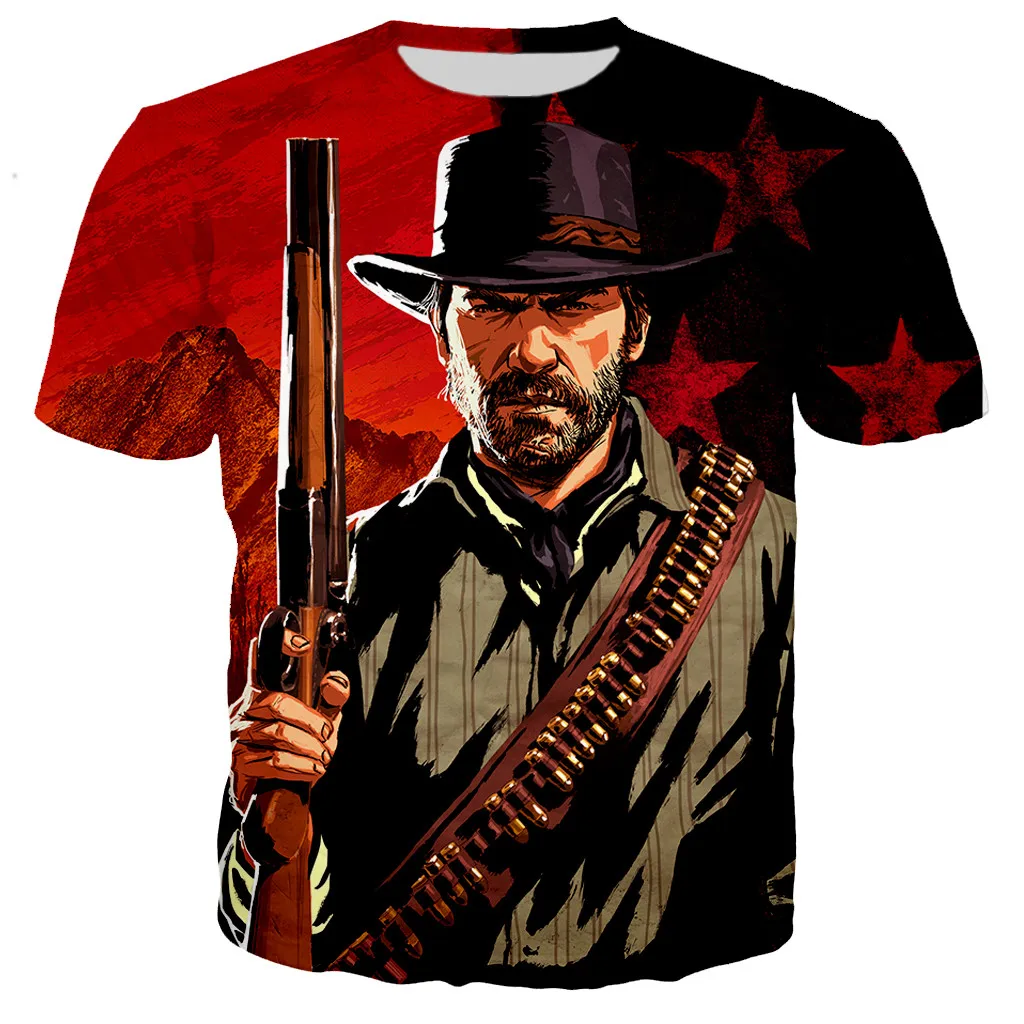 Karšto Žaidimą Red Dead Redemption 3D Atspausdintas T-shirt Vyrai/moterys Naujas Mados Cool Atsitiktinis Harajuku Stiliaus T Shirts Streetwear Viršūnės Nuotrauka 5