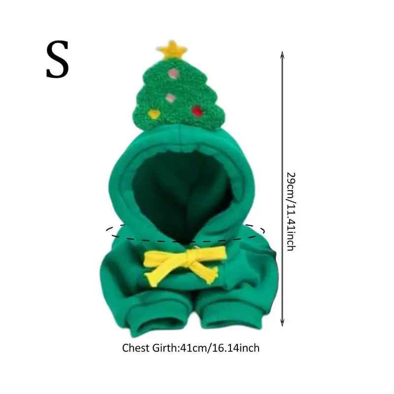 Žalia Pet Hoodie Džemperis Kalėdų Šunų Drabužiai, Džemperis Šiltas Pet Šuo, Katė Ir Kalėdų Eglutė Skrybėlę Megztinis Maži Šunys Nuotrauka 5
