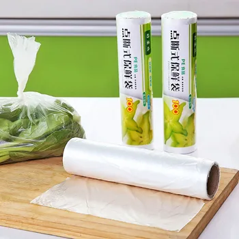 1 Roll Pakuotė, Plastikiniai Maišeliai, Vienkartiniai Wrap Virtuvės Šviežių Išlaikyti Šilumą Gruntas Maisto Užsklanda Vakuuminiai Maišeliai Maisto Vaisių Saugojimo Krepšys