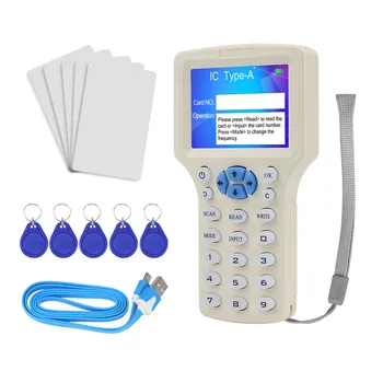 10 Dažnio NFC Smart Card Reader Rašytojas RDA Kopijuoklis popierinės kopijavimo aparatų matricos 125KHz 13.56 MHz USB Fob Programuotojas Kopijuoti Saugiame Klavišą Kortelės UID