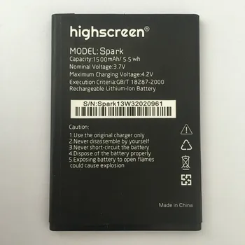 100% Aukštos Kokybės Kibirkštis 1500mah kibirkštis baterija Highscreen Kibirkštis, mobiliuoju telefonu +Sekimo Kodas