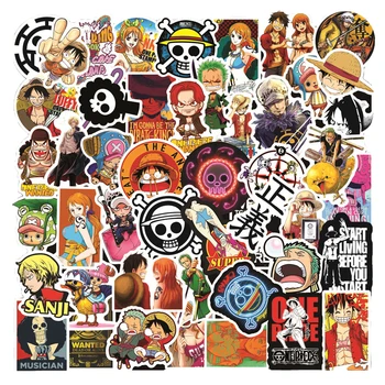 100 One Piece Anime Ir Animacinių Filmų Apdailos, Grafiti, Motociklų, Nešiojamas Vandens Puodelį Vežimėlio Atveju Raštinės Reikmenys Mobiliojo Telefono Aplinkosaugos ¾enklelis