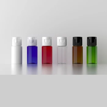 100vnt 10ml Tuščias Mini skaidraus Plastiko Kelionės Taros Butelis Flip Top Cap Mėginio Butelių Kosmetikos Pakuotės žalia Mėlyna Ruda