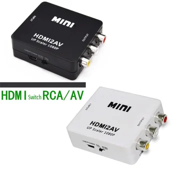 1080P Mini Vaizdo Konverteris RCA AV VGA Video Converter Conversor su 3.5 mm Audio AV2VGA / CVBS + Audio PC HDTV Skaičiuoklė