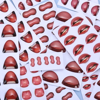 10VNT Animacinių filmų Nagų Lipdukai Red Crystal Nosies, Veido Organų Paster Molio Lipdukai 