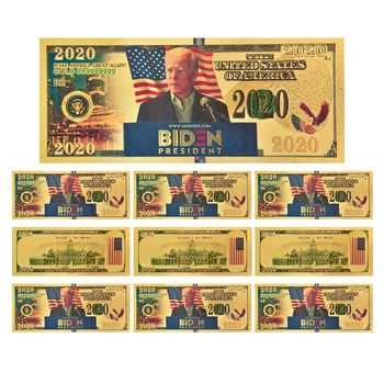 10vnt Amerikos Prezidentas 2020 Joe Bidenas Padirbtų Pinigų Aukso Folija Banknotų Ne valiuta, Pasiūlymo Pinigų, Jungtinės amerikos valstijos Erzina Dovanos Vyrams