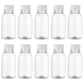 10vnt Skaidraus Plastiko Pieno Saugojimo Butelių Gėrimų Gėrimo Butelį Pieno Gėrimų Gerti Sultis, Bakas Tuščias Saugojimo Butelių