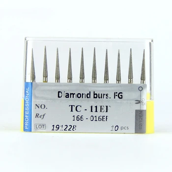 10vnt/ daug dantų diamond burs TC-11EF odontologijos burs 166-016EF Adatų tipas burs dantų įrankiai stomatologas aukštos kokybės