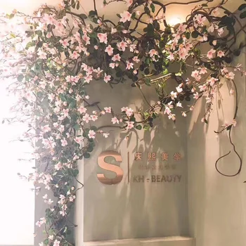160cm magnolija dirbtinės gėlės magnolija vynuogių šilko netikrą Gėlių sienos Rotango girliandą vainikas už fonas vestuvių namų puošybai