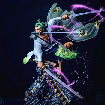 19Cm Anime išsiaiškinti Vieną Gabalas Veiksmų Skaičius, Stogo Kimono Roronoa Zoro Tris-Peilis Gesinimo Įgūdžių Surinkimo PVC Modelis Žaislas Vaikams Dovanų
