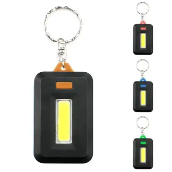1Pcs Nešiojamas Mini COB LED Keychain Žibintuvėlis Raktų Grandinės paketų prižiūrėtojų raktinę Žibintuvėlis Šviesos Lempos su Karabinai kempingas, žygiai, žvejyba