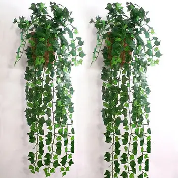 2,5 M Dirbtinis Ivy žalia Lapų Girlianda Augalai Vynuogių Netikrą Lapai, Gėlės Namų Dekoro Plastiko Dirbtinių Gėlių Pintais string