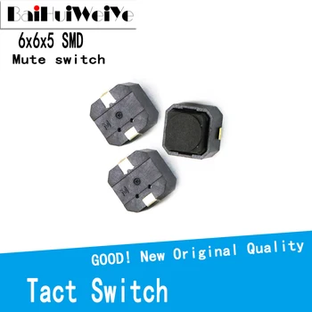 20PCS/DAUG Tact Switch 6*6*5 mm garso Išjungimo Jungiklis Silikoninė Klaviatūros Mygtukas Jungiklis 6X6X5 MM 2Pins Silent Jungikliai