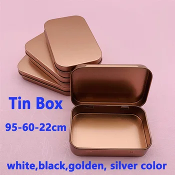 20pcs/daug tuščių mini indas dėžutė su atlenkiama maža juoda balta aukso metalo laukuose, stačiakampio kalėdų dovana makiažas, papuošalų laikymo