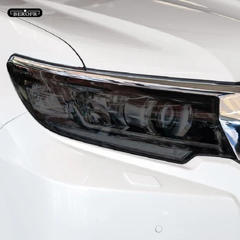 2vnt Automobilių Žibintų Apsaugos Atspalvis Filmas Dūmų Juodos Skaidrios TPU Lipdukas Toyota Land Cruiser 150 Prado 2018 2019 2020