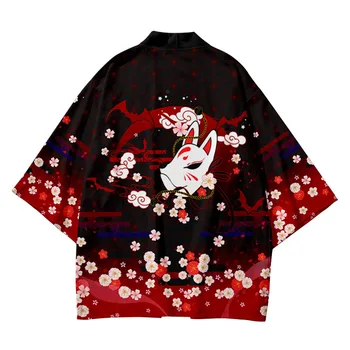 3 iki 14 Metų Vaikams Kimono Japonijos Tradicinių Kostiumai Berniukams Mergina Mados Kimono Haori Megztinis Marškinėliai Vaikams Paplūdimio Drabužiai Apsiaustu