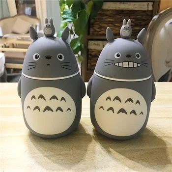 304 Nerūdijančio Plieno, Mielas Animacinių filmų Totoro Nešiojamų Termosas Kūrybos Anime Termos Taurė ir Puodelis Stiklinis Butelis Vakuuminės Kolbos
