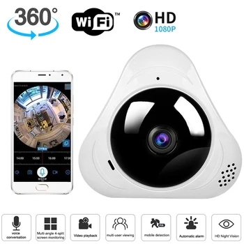 360 ° Wifi Panorama Kamera 1080p Naktinio Matymo Kamera Balso Domofonas Saugumo Vaizdo Stebėjimo Kamera, Mobiliųjų Stebėjimo, Signalizacijos
