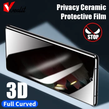 3D Privatumo Visą Lenktas Screen Protector For Samsung Galaxy S20 S21 S22 20 Pastaba Ultra 8 9 10 Plius S10 S9 S8 Anti Spy Keramikos Filmas