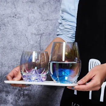 3D Sniego Kalnų Kūrybos Vaivorykštė Stiklo Taurės Ašaros Krištolo Taurės Namų Spalvinga Asmeninį Vandens Puodelį Užsienio Vyno Taurės