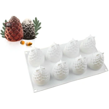 3D Tortas Dekoravimo Įrankiai, Silikoninės Formos 6 Skyles Pinecones Formos Kepimo šokolado Pyragaičiai Putėsiai Ledų Desertas