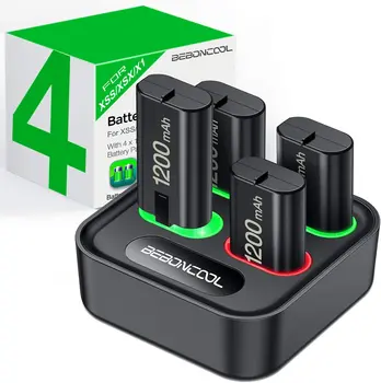 4Pcs 1200mAh Baterija Xbox Vieno Belaidžio Gamepads Įkraunama Baterija, USB Kroviklis skirtas 