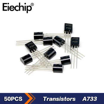50pcs/daug A733 2SA733 TO-92 PNP Tranzistorius Tranzistorius 50V 150MA Naujas ir originalus IC Mikroschemoje