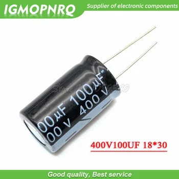 5VNT 400V100UF 18*30mm 100UF 400V 18*30 Aliuminio elektrolitinių kondensatorių