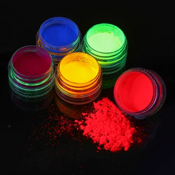6PCS itin smulkios kietosios Liuminescencinės Nagų Miltelių Rinkinio Neon Fosforo Spalvinga Nagų Dailės Blizgučiai Pigmento 3D Švyti Šviesos Dulkių Papuošalai