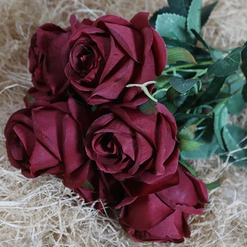 7 Vadovai Saldus Rožių Dirbtinės Gėlės Festivalis Būtina Vestuvių Papuošimai Baltos spalvos mėlyna Spalva Netikrą Šilko Gėlės Namų Dekoro