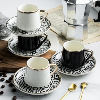 80ml turkijos Espresso kavos Puodeliai Su Lėkštutes keramikinis Puodelis Nustatyti Juoda Arbata, Kava Virtuvės Šalies Gerti Ware Namų Dekoro Kūrybos Dovanos