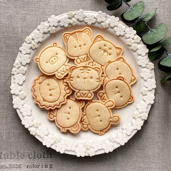 9Pcs/Set Gyvūnų Formos Sausainių Pelėsių Piggy Tigras, Triušis Katės Mažylių Lokys Modelis Cookie Cutter Antspaudas Namų 