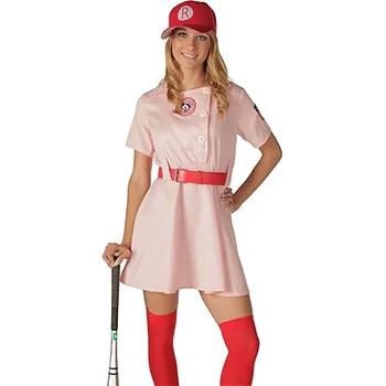 A Lygą Savo Rockford Persikai AAGPBL Beisbolo Moterų Kostiumas Suknelė Filmo Cosplay Kostiumų Rinkinys(suknelė+diržas+hat)
