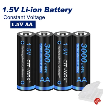 AA 1,5 V Ličio Įkraunama Baterija 3000mWh 1,5 V AA Li-ion daugkartinio Įkrovimo Baterijos AA 1,5 v Baterijos Nuotolinio Valdymo žaislas