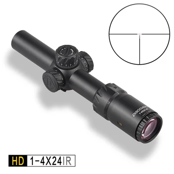 ATRADIMAS taktinis Medžioklės Riflescope HD 1-4X24IR Ilgai eye relief Apšviestas Raudona Teleskopinis Akyse taikymo Sritis tinka 30-06 ir 308 AR15 M4